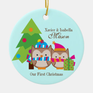 Julugglor - första jul julgransprydnad keramik