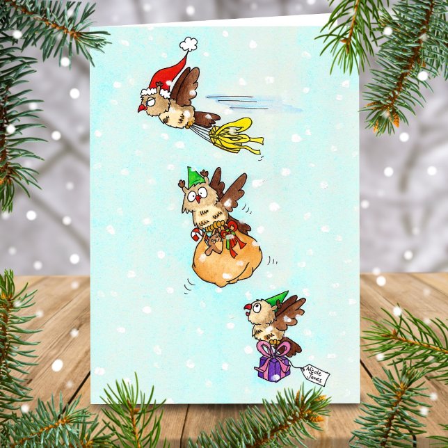 Julugglor hälsning  kort (Skapare uppladdad)