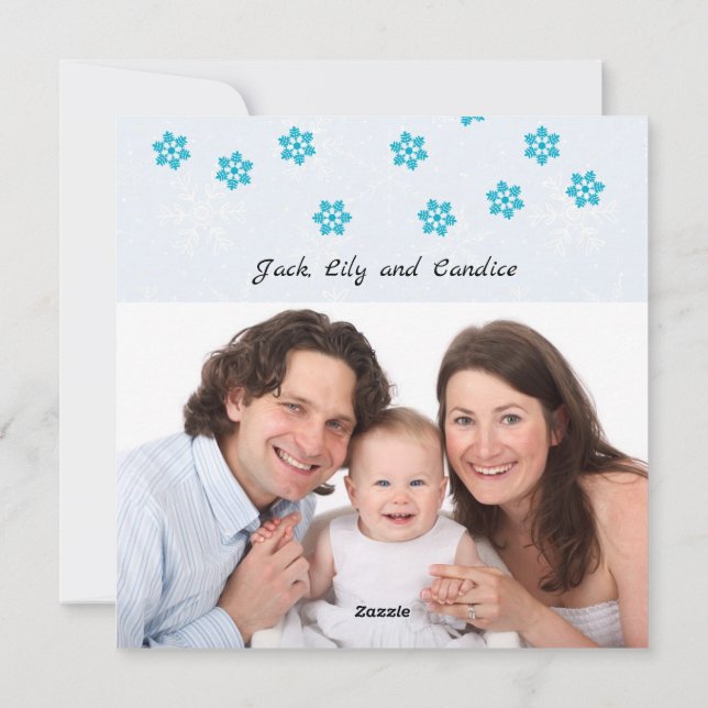 Julugglor Jul med familjen Foto hälsningskort Julkort (Baksida)