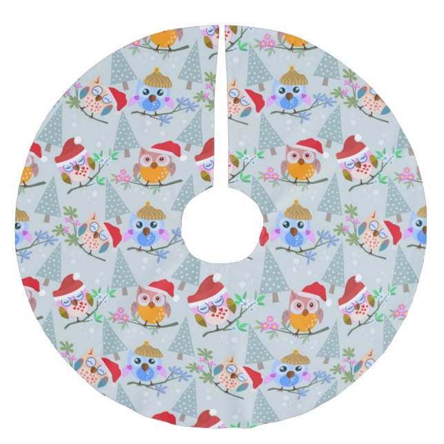 Julugglor Mönster Julgransmatta Borstad Polyester (Framsidan)