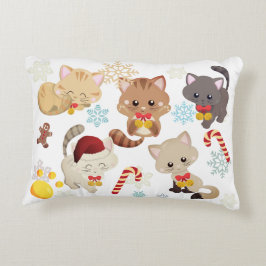Julungar och snöflingor Mönster Semester Prydnadskudde