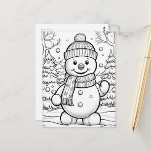 Julungar som färgar snögubbe vykort
