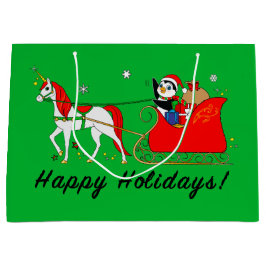 JulUnicorn med pingvinet och sleighen