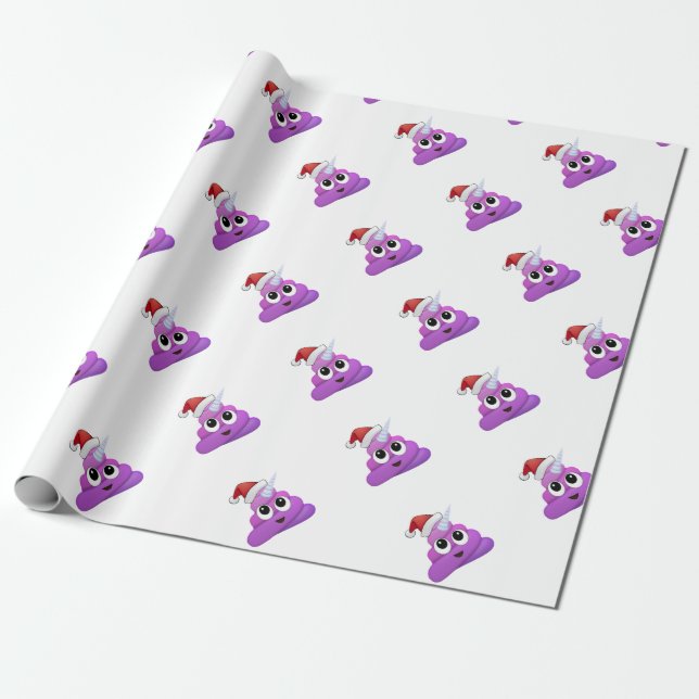 JulUnicornPoop Emoji Presentpapper (Utrullad)