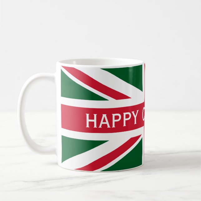 Julunionen Jack ~ Red, Grönt and White Kaffemugg (Vänster)