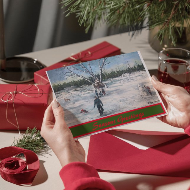 Juluppehål Kort (personalize this Vintage Card)