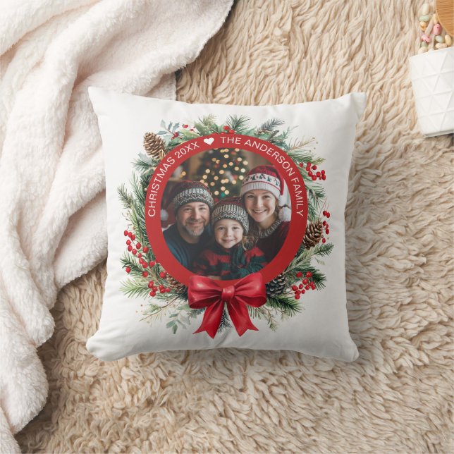 Julutandning Gräs Löv Holly Berries Photo Kudde (Filt)