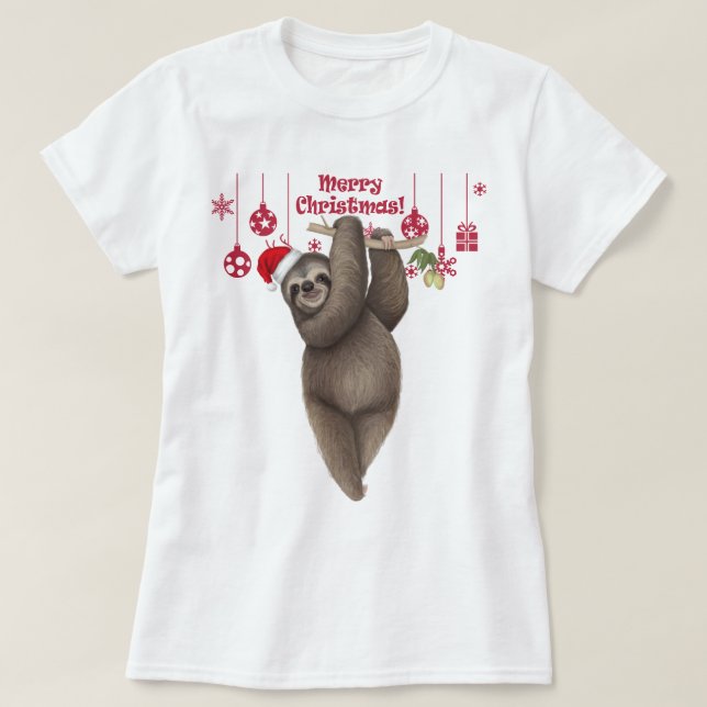 Julutgåva Hanging Sloth T Shirt (Design framsida)
