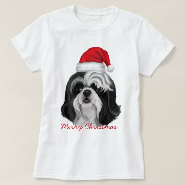 Julutgåva Shih Tzu T Shirt (Design framsida)