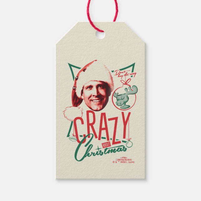 Julvacering Crazy om jul Presentetikett (Framsidan)