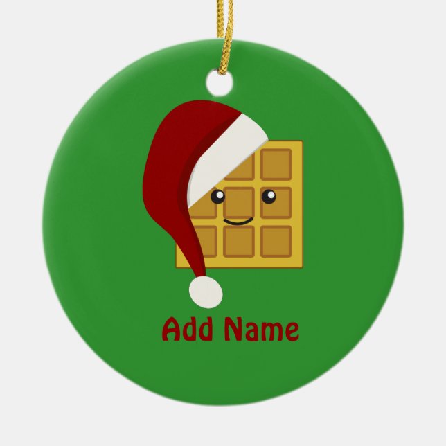 Julvåffle Julgransprydnad Keramik (Framsidan)