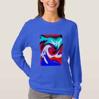 Julvåg festlig röd och blå mode t shirt