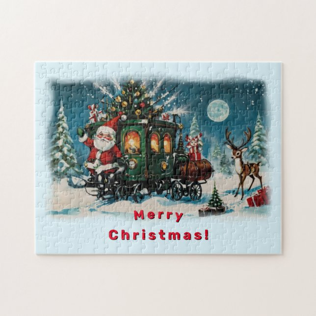 Julvagn - Santa's Delivery Wagon Pussel (Horisontell)