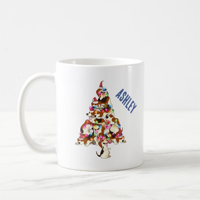 Julvalp av Beagle julgran Kaffemugg (Vänster)