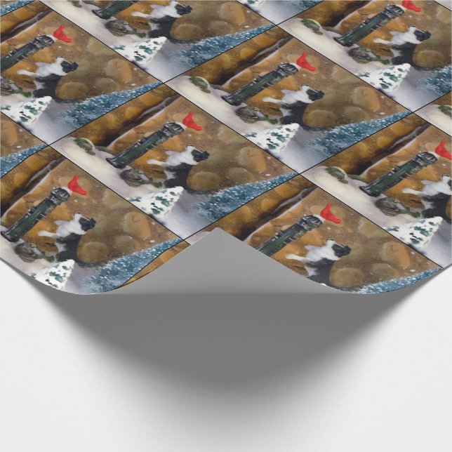 Julvalp och kardinal - Wrapping av byar Presentpapper (Hörn)