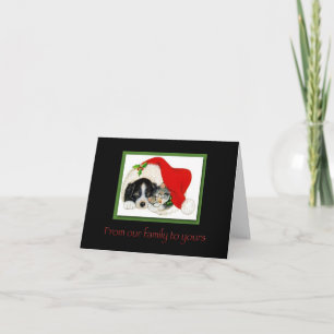 Julvalp och kattkort helgkort