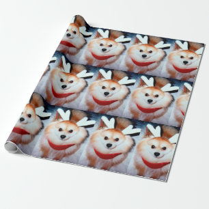 Julvalpen, Hund Pommern Anpassningsbar Foto Presentpapper