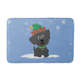 Julvalpen i Snö på Blue Badrumsmatta