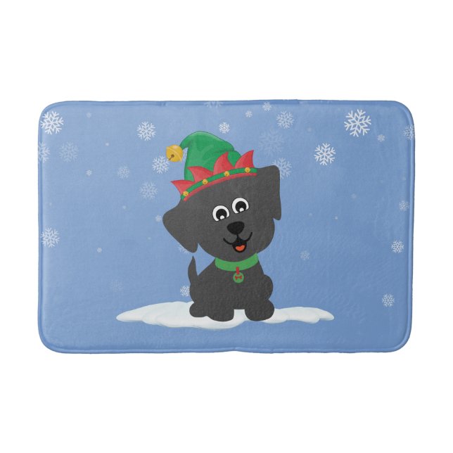 Julvalpen i Snö på Blue Badrumsmatta (Framsidan)