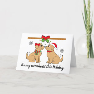 Julvalpen Kärlek Golden Retrievers Helgkort