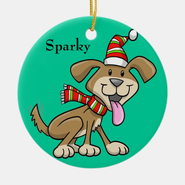 Julvalpen "Sparky", prydnadsföremål Julgransprydnad Keramik (Framsidan)
