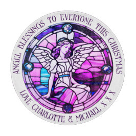 Julvälsignelse Angel Lila Stached Glass
