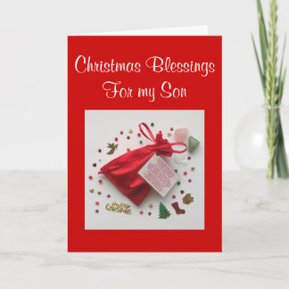 Julvälsignelse för mitt Son Julafton-kort Helgkort