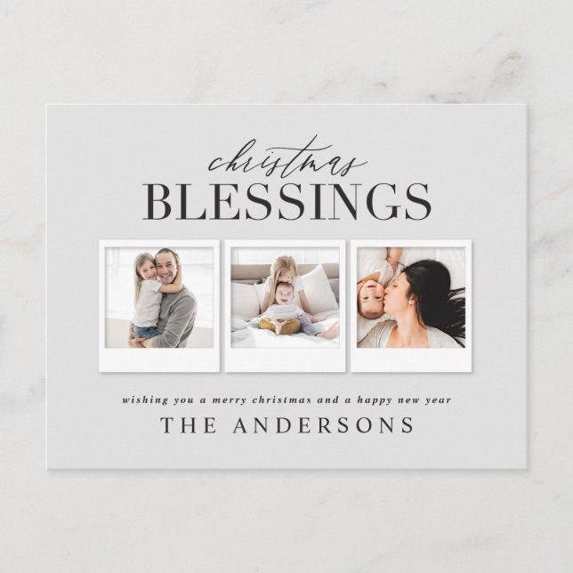 Julvälsignelse med multifoto-helgdag helg vykort (Framsida)