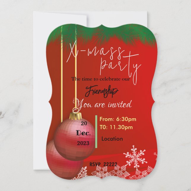 Julvänner Inbjudningar (Framsida)