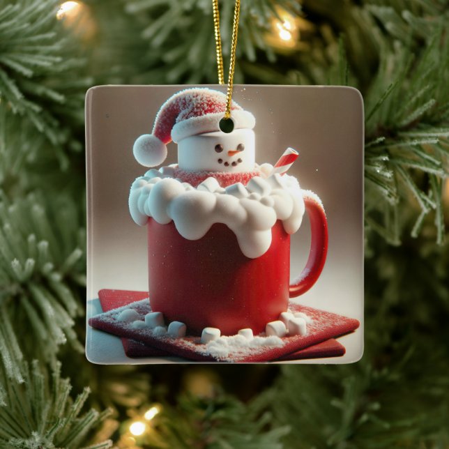 Julvarm Choklad Snöman Julgransprydnad Keramik (Träd)