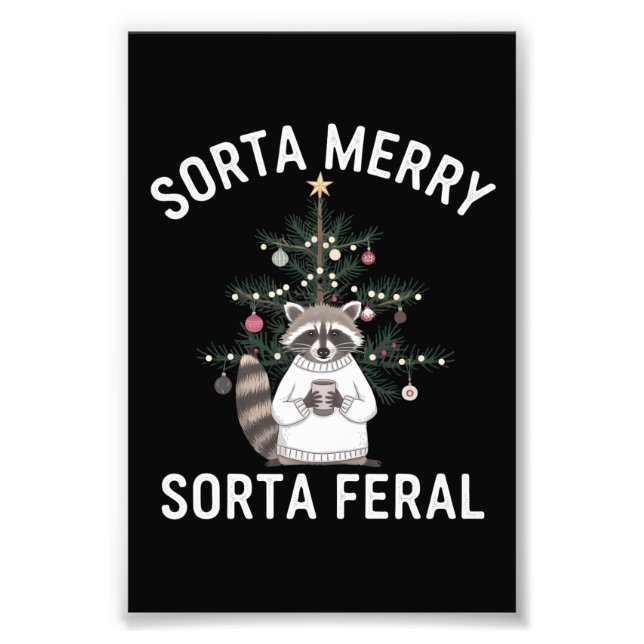 Julvaskbjörn rätt så glad rätt så vild jul fototryck (Framsidan)
