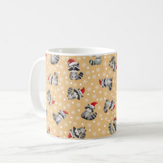 Julvaskrar & Snöflingor på Ljus Orange Kaffemugg