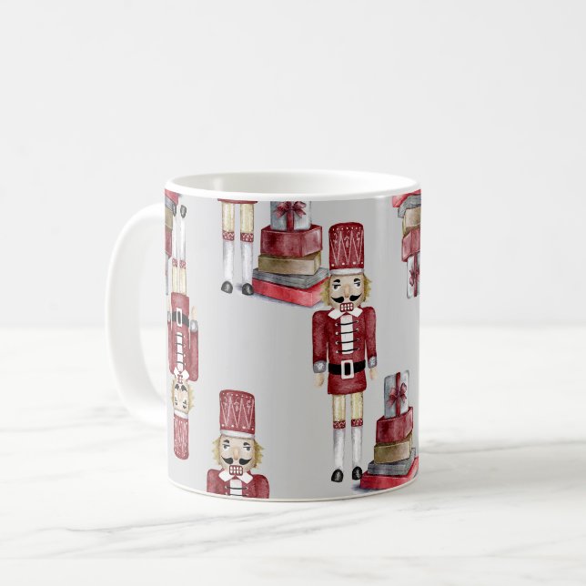 Julvattenfärg Nutcracker Mönster Kaffemugg (Framsida vänster)