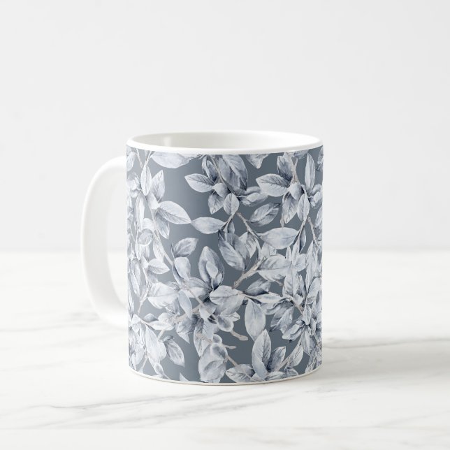Julvattenfärg Vinterbotaniska Mönster Kaffemugg (Framsida vänster)