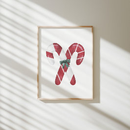Julvattensfärg candy cane poster