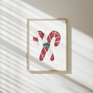 Julvattensfärg candy cane poster