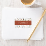 Julvattnets botaniska blommigt terracotta adressetikett<br><div class="desc">Adressetiketter för elegant av botanisk blommigt av modern terracotta Rust snyggt</div>