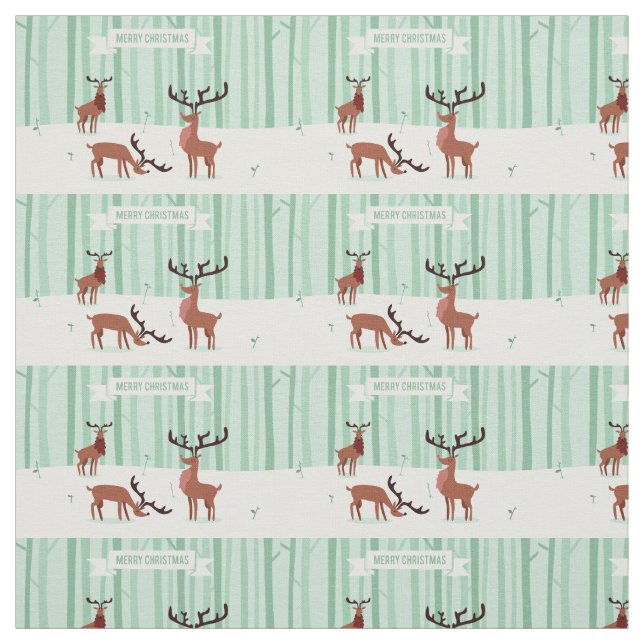 Julväv för Cute Reindeers Tyg (Provkarta)