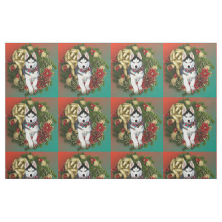 Julväv i Siberian husky hund aveln Tyg