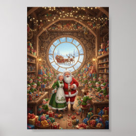 Julverkstad med Tomte och Tomteskärring Poster