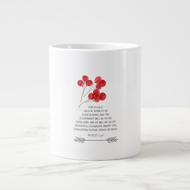 Julversmugg Isaiah 9:6 Jumbo Mugg (Framsidan)