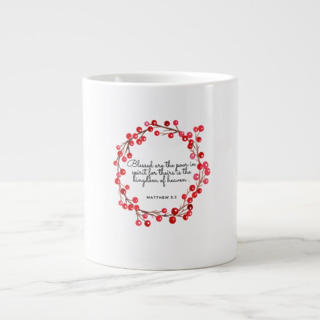 Julversmugg Matthew 5:3 Jumbo Mugg (Framsidan)