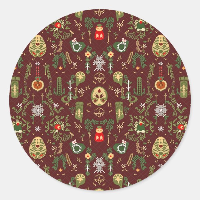 Julvibe Sticker Runt Klistermärke (Framsida)