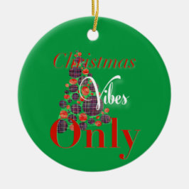 Julvibes Endast Abstrakt Röda Grönten Träd Julgransprydnad Keramik