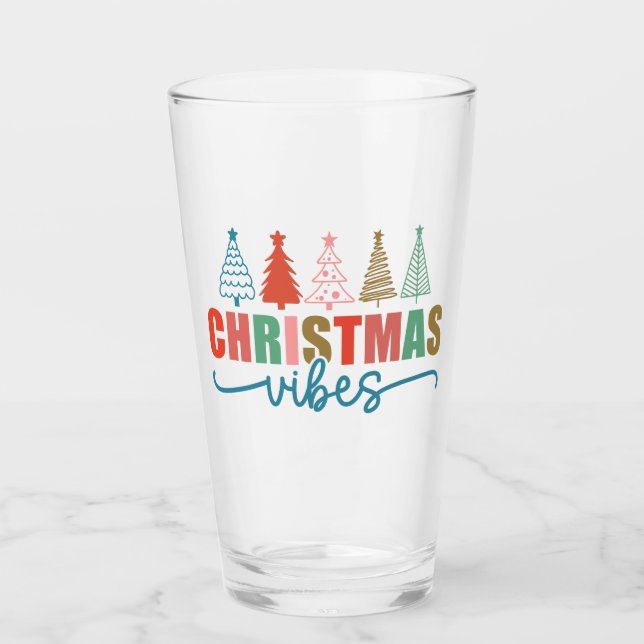 Julvibes - Färgfull Helgdag Design Glaskopp (Framsida)