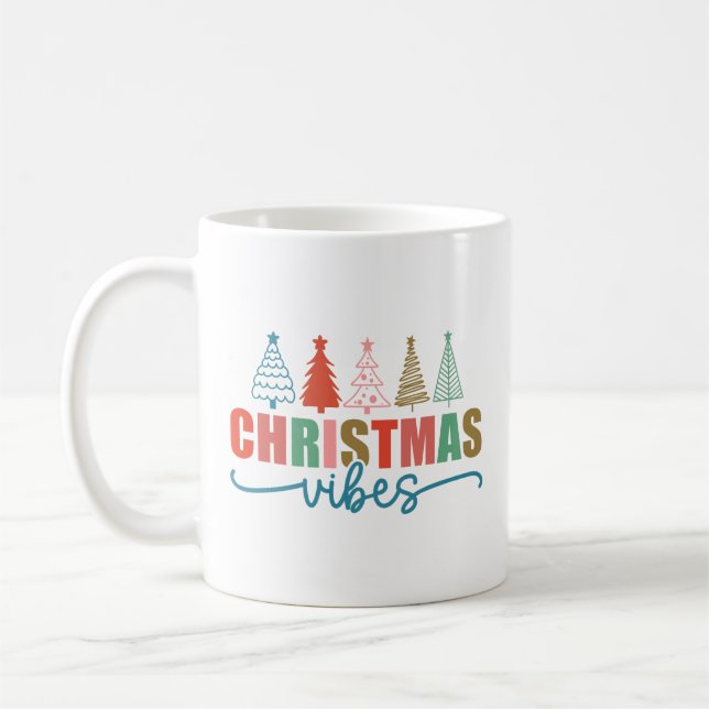 Julvibes - Färgfull Helgdag Design Kaffemugg (Vänster)