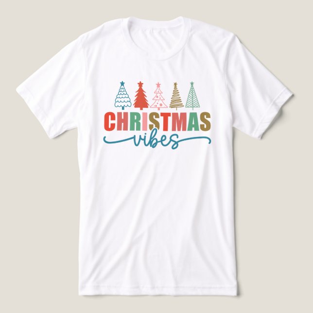 Julvibes - Färgfull Helgdag Design T Shirt (Design Framsida)