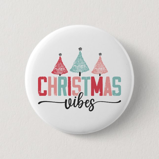 Julvibes - Festive Träd Design Knapp (Framsida)