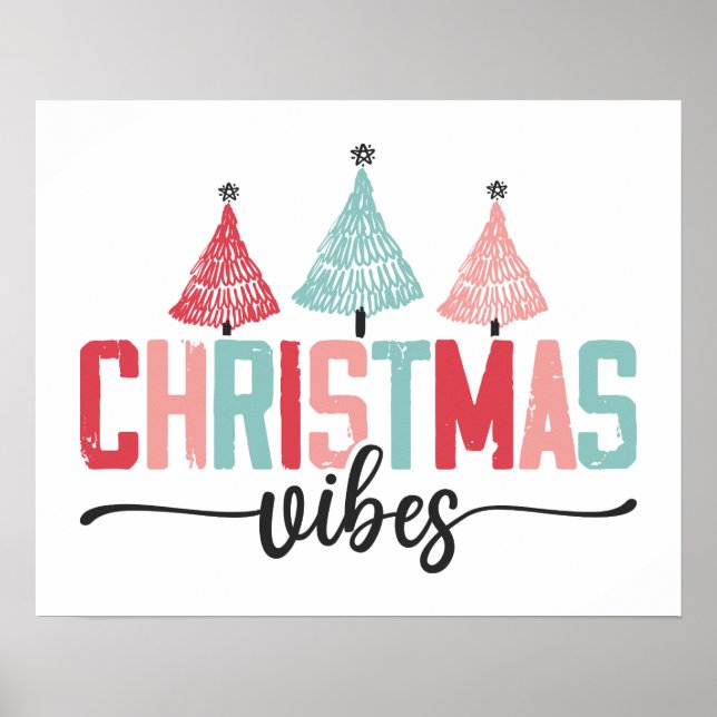 Julvibes - Festive Träd Design Poster (Framsidan)