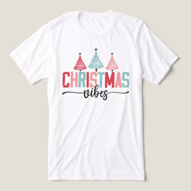 Julvibes - Festive Träd Design T Shirt (Design Framsida)